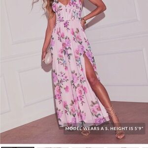 Vici Pink Floral Maxi Dress